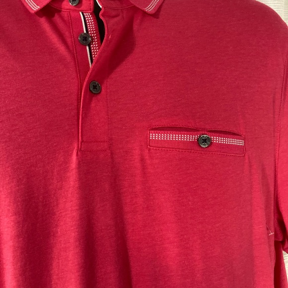 Ted Baker Tortila Slim Fit  Pocket Polo Size 5 (XL) this is a Deep Pink NWOT - Picture 2 of 9